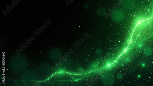 green grainy color flows black background added texture copy space wide banner style website design photo