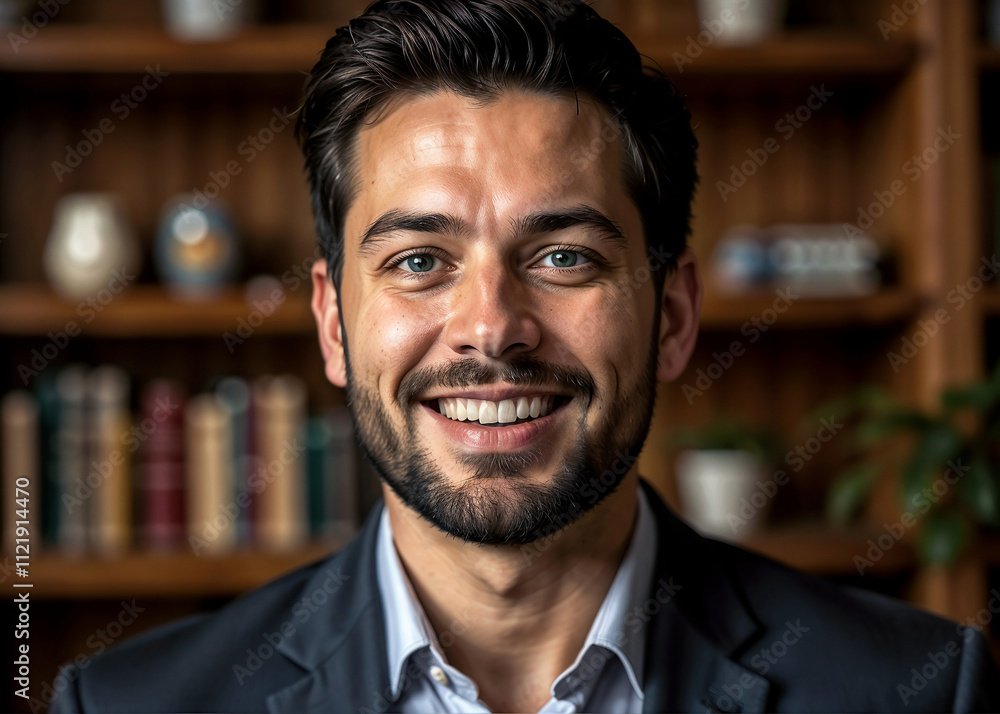 A man is smiling and wearing a suit A man is smiling and wearing a suit