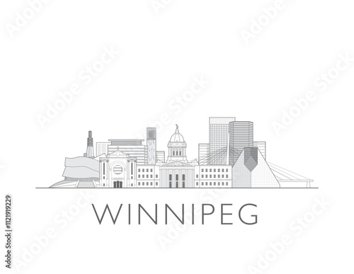 Winnipeg skyline cityscape vector illustration