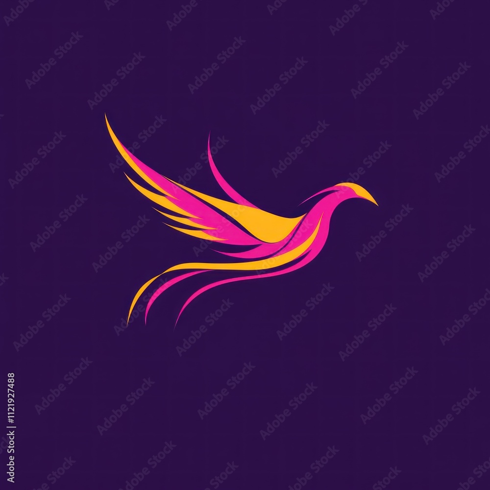 Fototapeta premium Abstract colorful bird in flight, logo design.