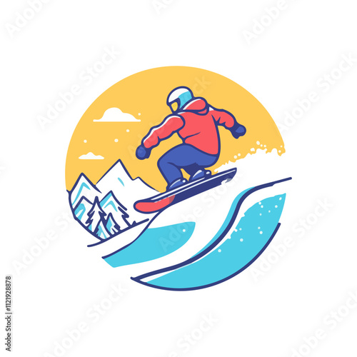 Flat Ski Sport Illustrations