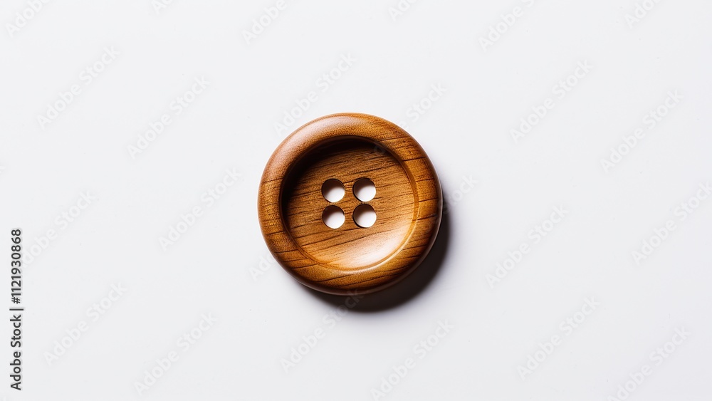 Minimalist wooden button with four holes, great for eco-conscious designs. Minimalist wooden button with four holes, great for eco-conscious designs.