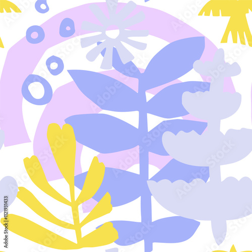 Seamless pattern animals, insects, flowers. Template for printing, screensavers; pattern for textiles, cover, banner template in social networks.