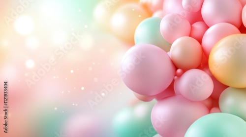 Abstract Spring Polka Dot Background with Pastel Colors. Generative AI