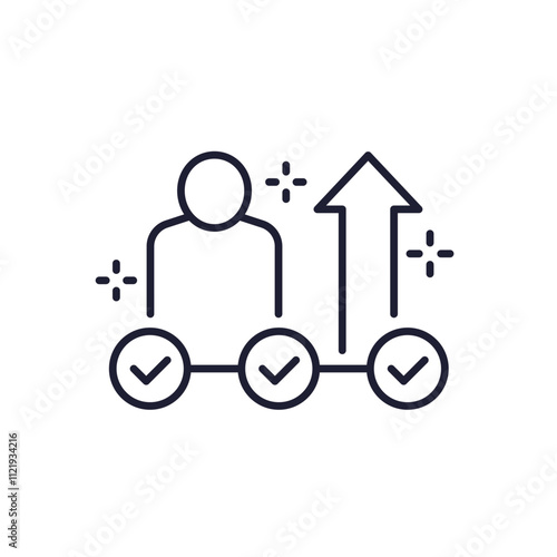 career development line icon on white