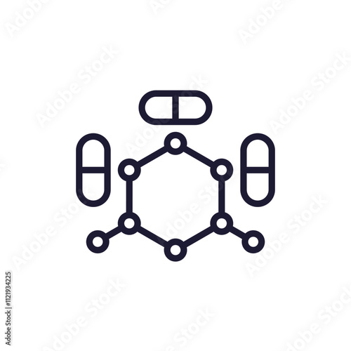 active ingredient line icon on white