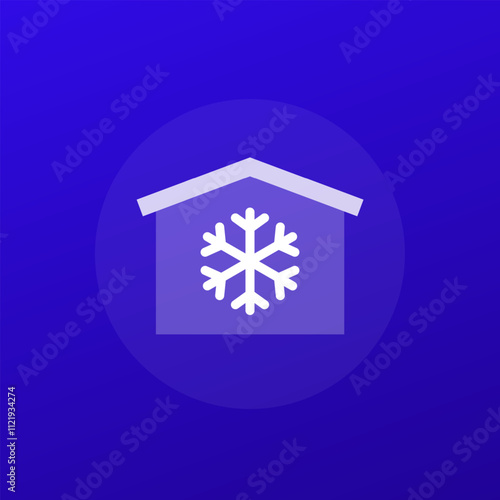cold storage icon, transparent design
