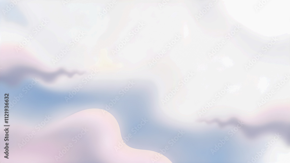 Obraz premium Beautiful fluffy clouds drift across a bright blue sky, casting ethereal shadows on the landscape below