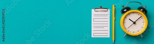 A clock symbolizing the deadline for tax submission next to a checklist.