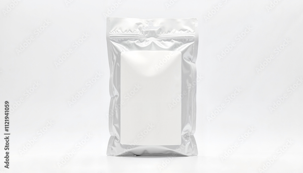 Sleek silver packaging holds a blank canvas waiting for artistic expression in a serene, minimalist setting Sleek silver packaging holds a blank canvas waiting for artistic expression in a serene, minimalist setting