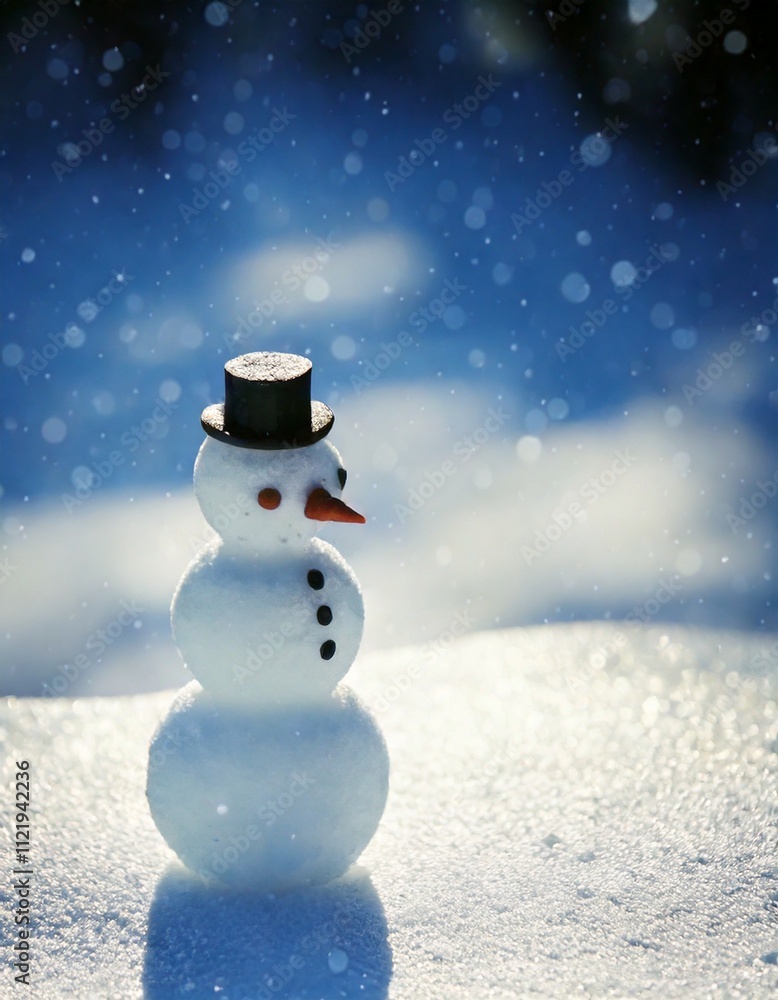 Fototapeta premium Snowman in Sparkling Snow