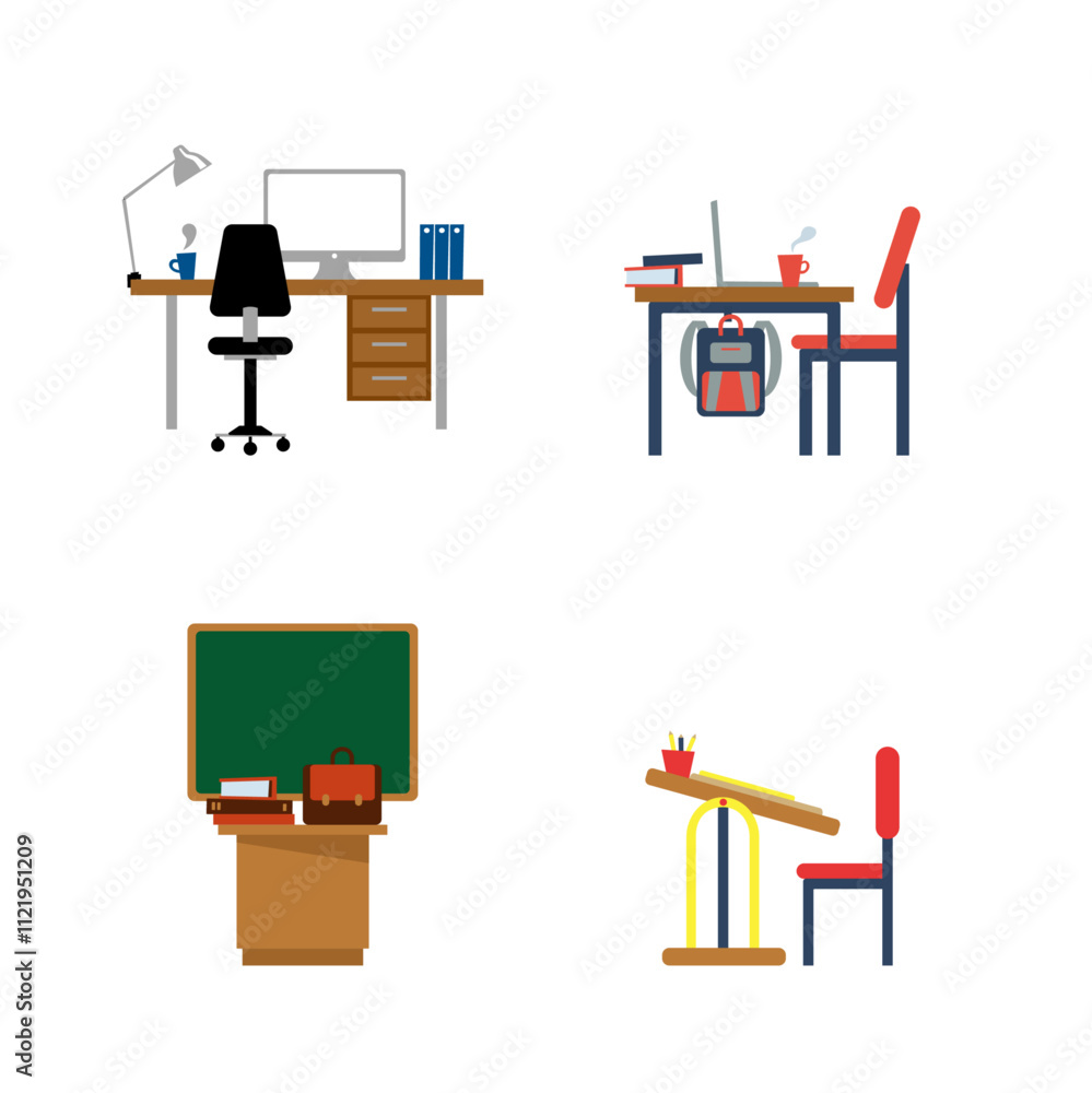 Fototapeta premium 4 school desk