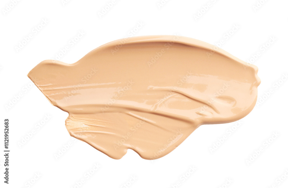 Skin foundation isolated on white, top view. Sample of cosmetic product Skin foundation isolated on white, top view. Sample of cosmetic product