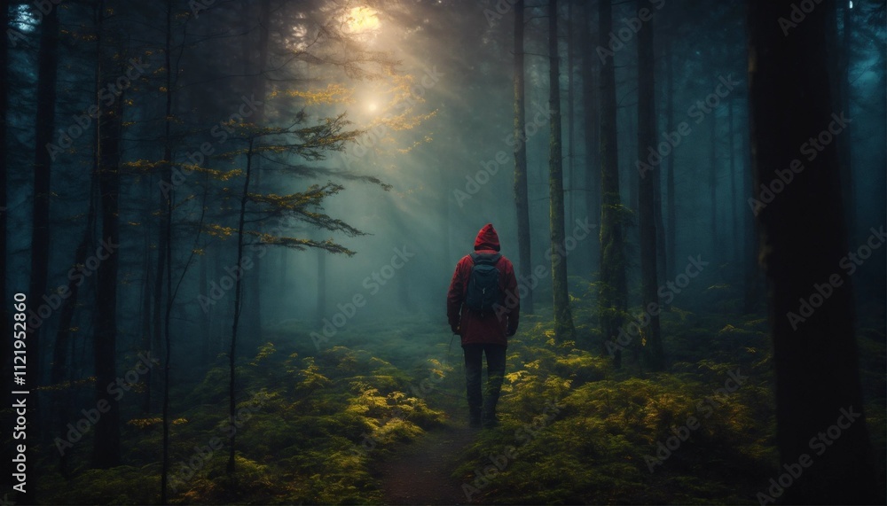 Obraz premium person in the forest