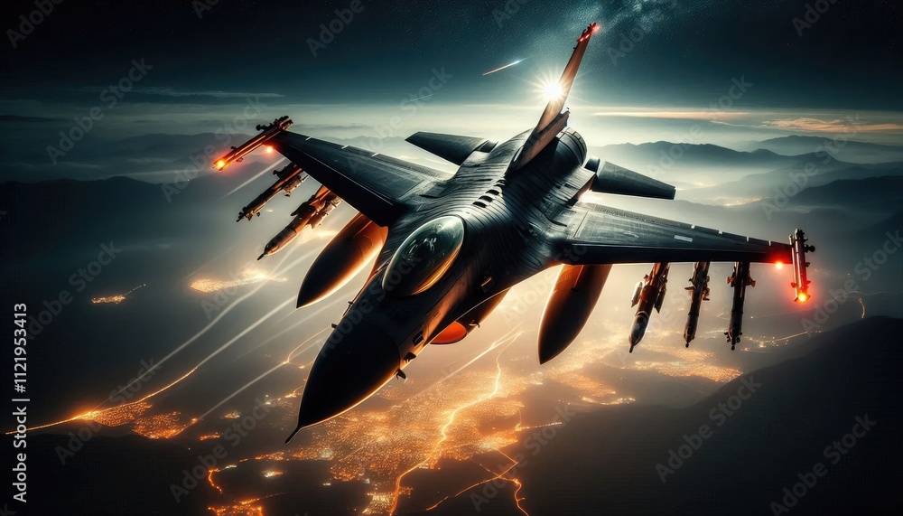 Naklejka premium Fighter jet