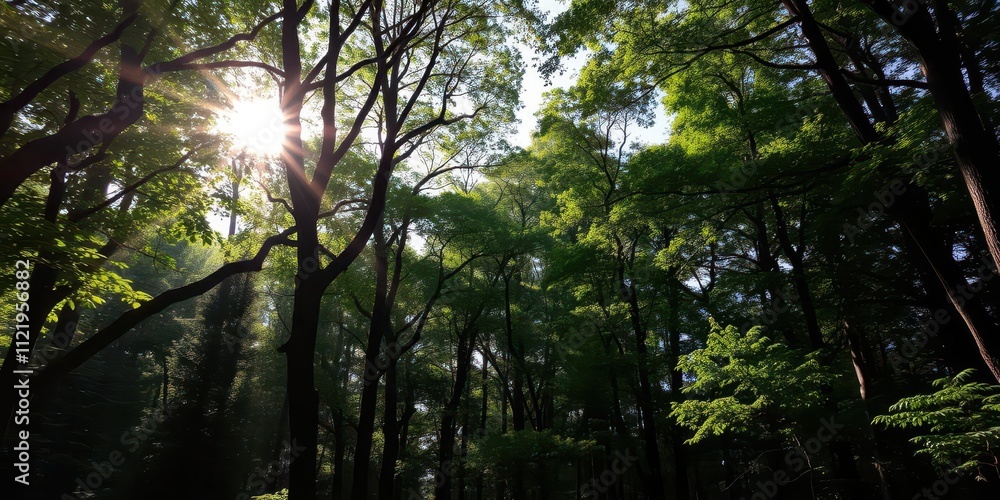 Obraz premium A collection of various dappled light shadows cast by trees and foliage in a forest setting, sunlight, collection