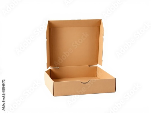 Corrugated pizza box package die cut with mock up displayed, pizza, delivery photo