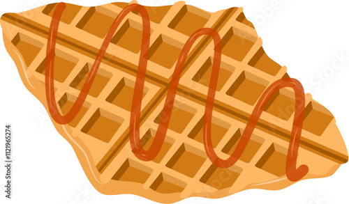 Croffle illustration. Waffle illustration. Croissant illustration.