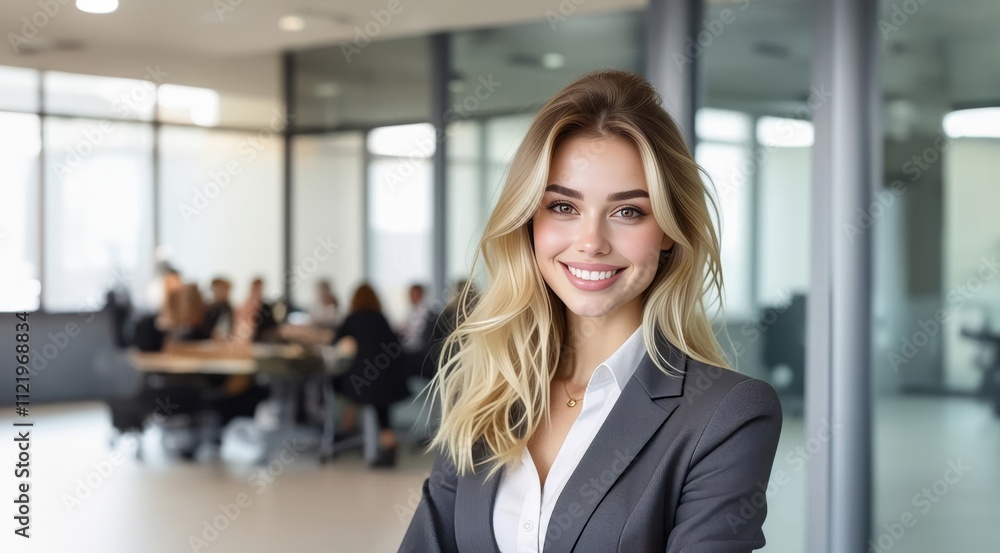 Confident business woman portrait in office. Lady entrepreneur, female professional manager leader in modern company office. Business female model Portrait. Confident business woman portrait in office. Lady entrepreneur, female professional manager leader in modern company office. Business female model Portrait.