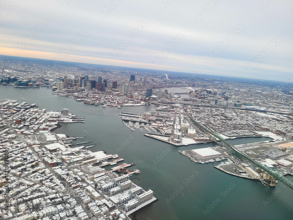 Fototapeta premium Aerial View of Boston Harbor