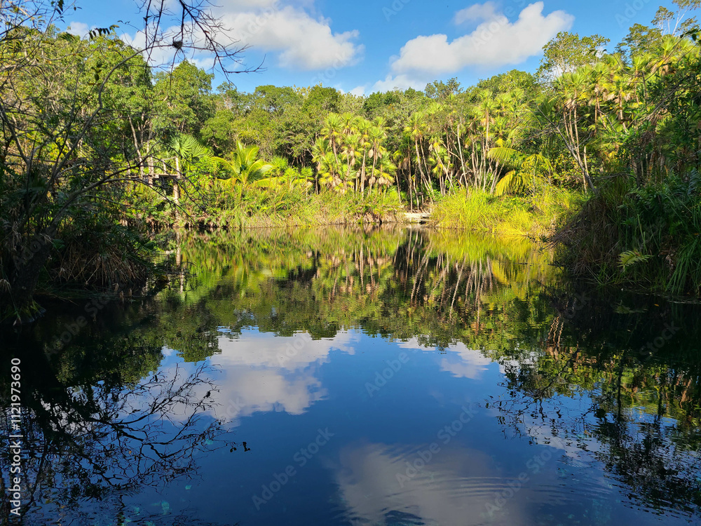 Obraz premium Sky reflected in a cenote