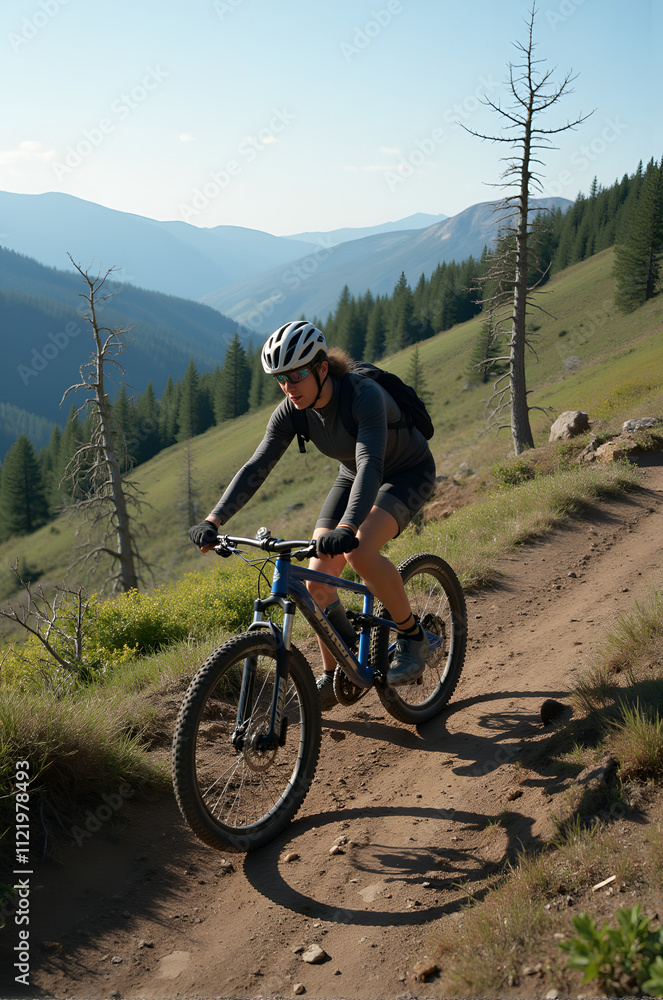 Fototapeta premium Mountain biking