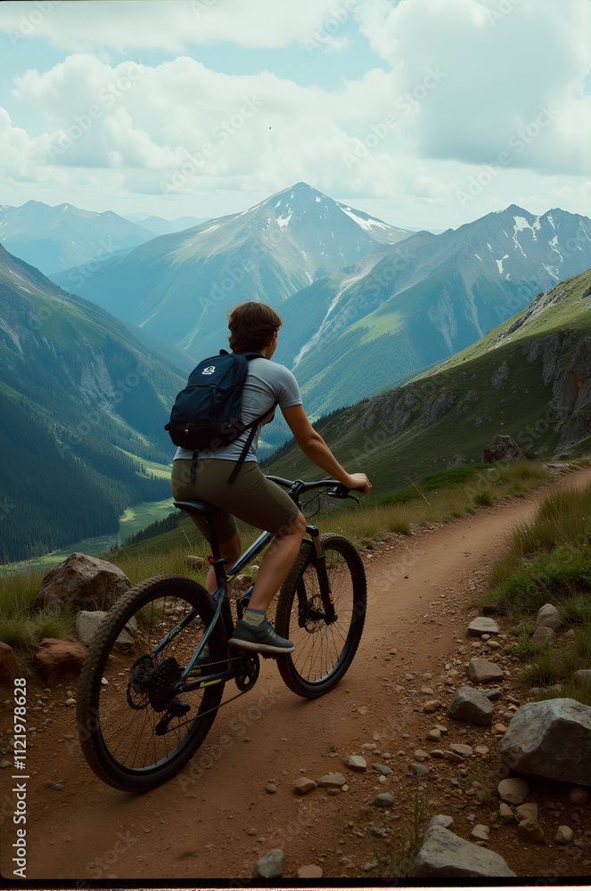 Fototapeta premium Mountain biking