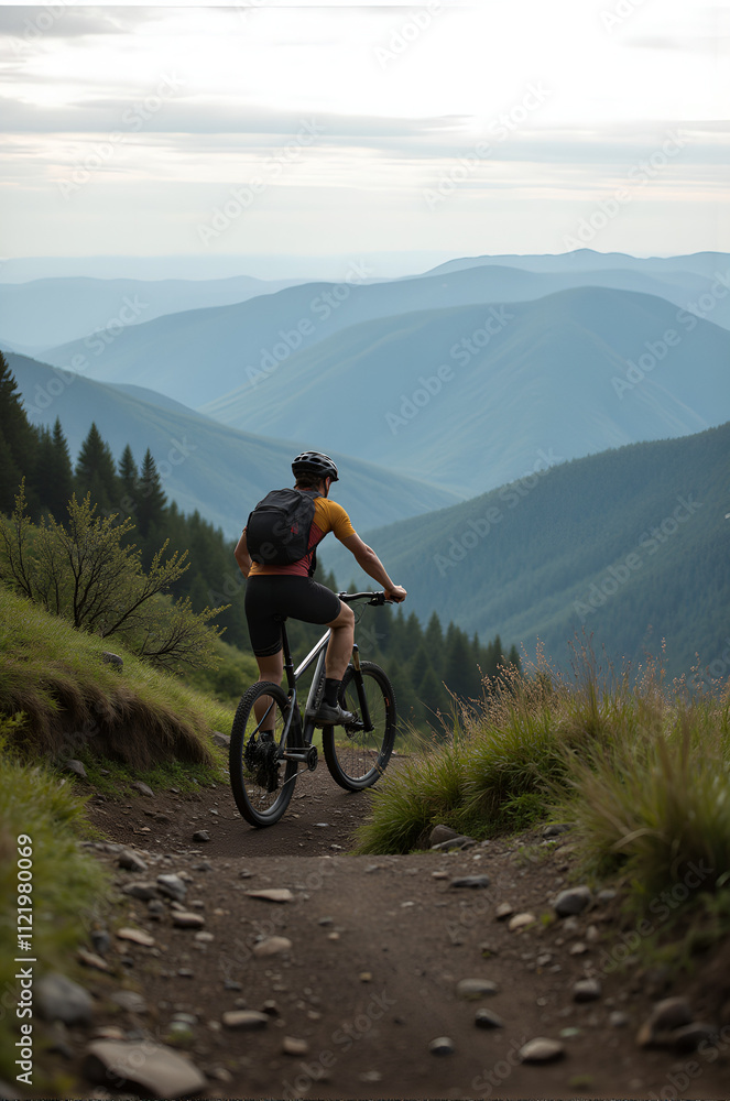 Fototapeta premium Mountain biking