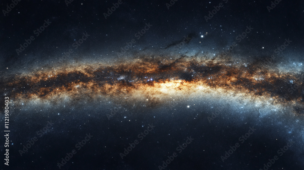 Fototapeta premium Stunning Imagery of a Barred Spiral Galaxy Surrounded by Cosmic Wonders