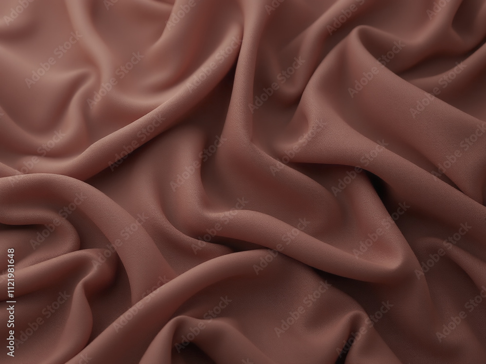 Fototapeta premium Smooth Mocha Mousse-colored fabric folds with a smooth texture, creating an effect of movement and depth.