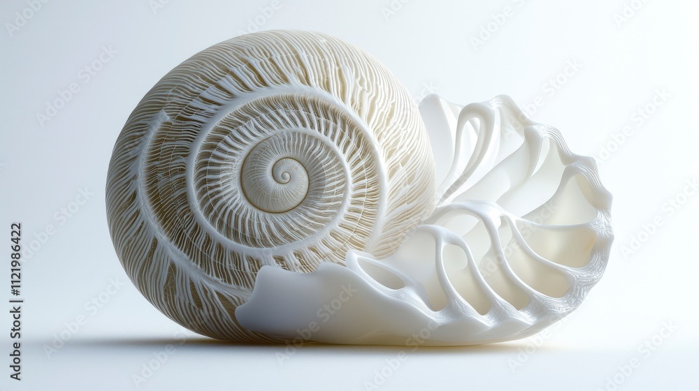 Obraz premium Intricate white shell showcasing natural design.