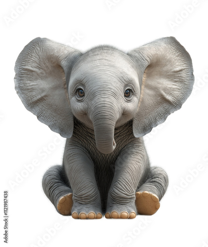 Realistic Cute Wildlife Clip Art --- Elephant	
