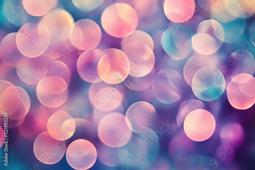 Colorful bokeh with soft lighting in an abstract design. Generative AI