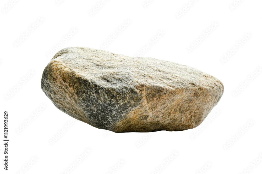 Obraz premium A natural, smooth rock with earthy tones displayed on a white isolated background, highlighting its unique texture and form.