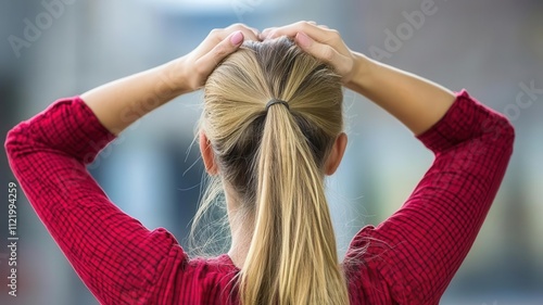 A mom facing challenges of being a jobless parent, with visible determination as she works on her career plan photo