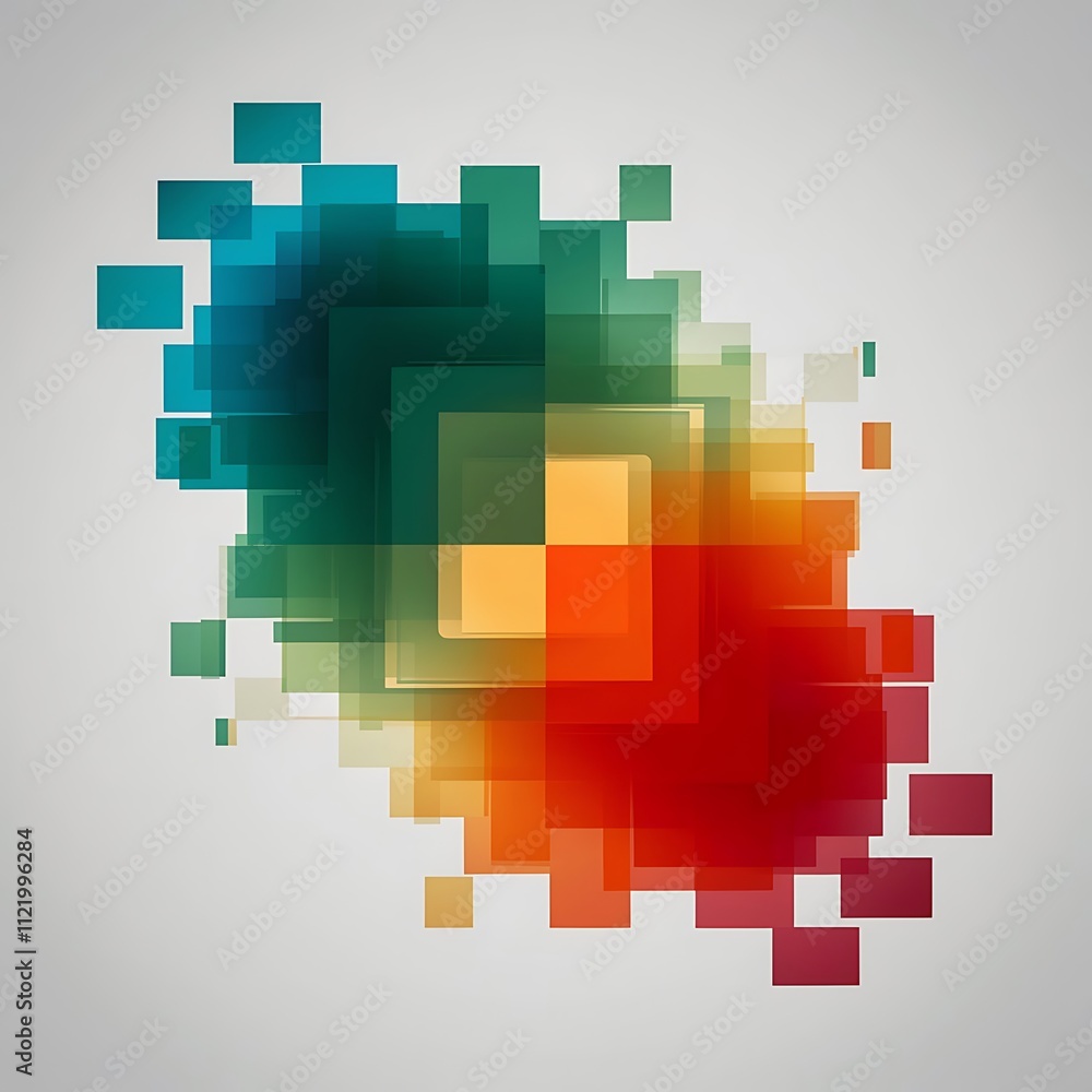 Fototapeta premium New abstract background with colored squares can use like minimalistic design
