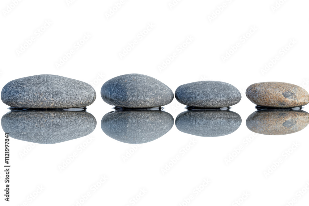 A series of smooth, polished stones arranged in a line with a reflective surface, showcasing natural beauty and tranquility. A series of smooth, polished stones arranged in a line with a reflective surface, showcasing natural beauty and tranquility.