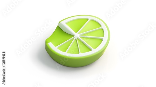 3D Lime icon on a white background
