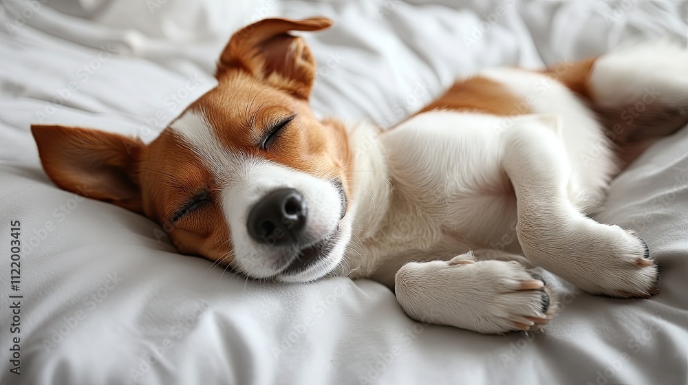 Obraz premium A dog lying on its back represents relaxation, happiness, playfulness, and pet wellness