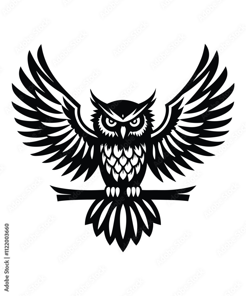Fototapeta premium Owl silhouette vector illustrations