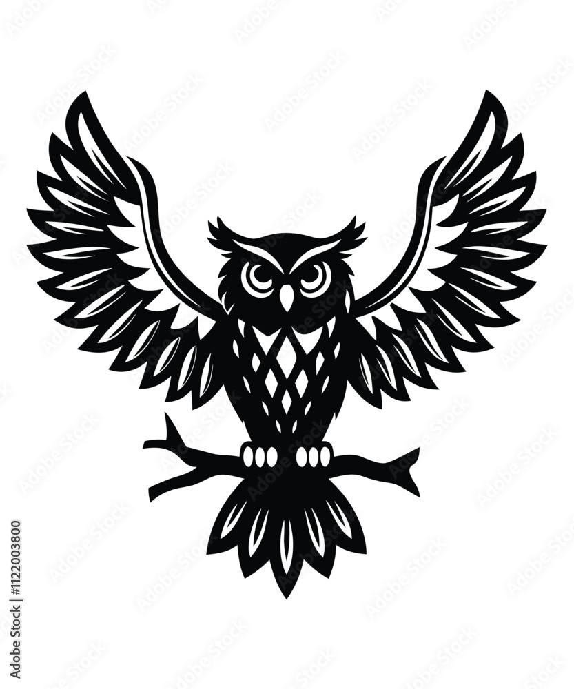 Obraz premium Owl silhouette vector illustrations