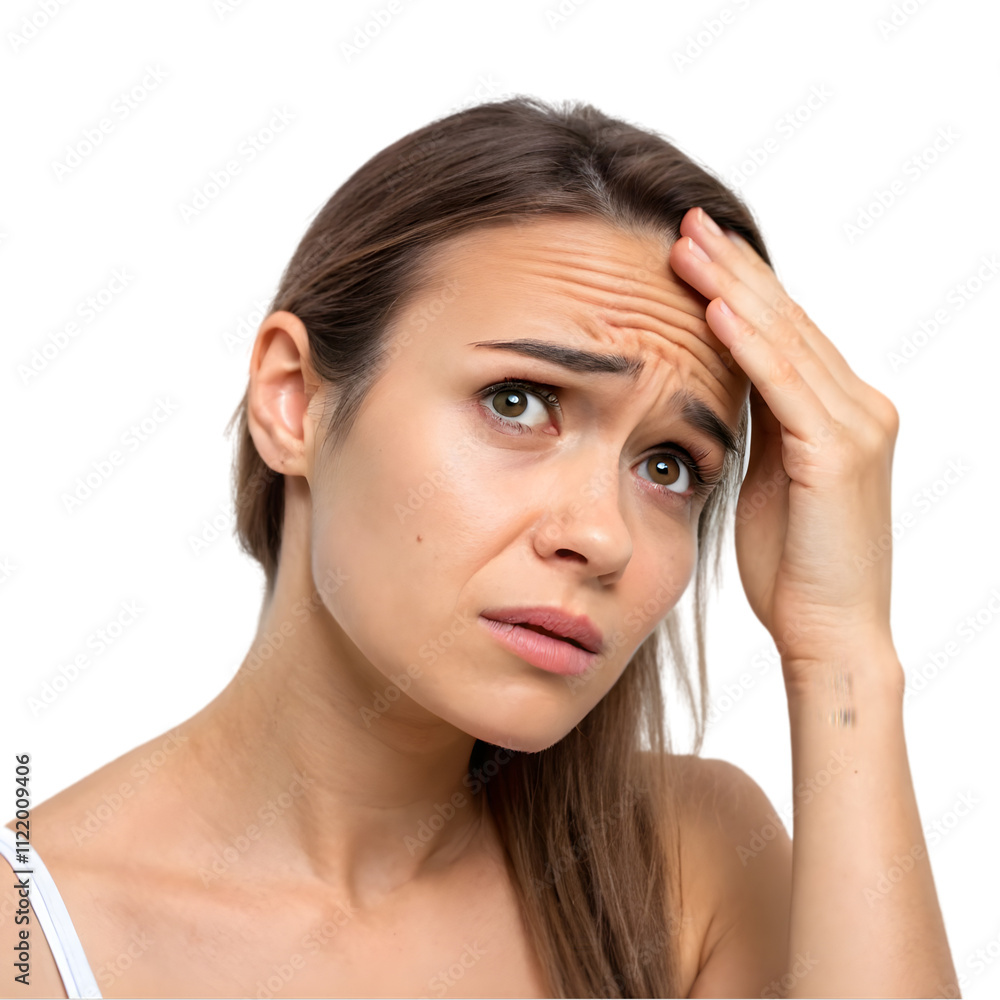 Fototapeta premium woman with headache feeling depressed 