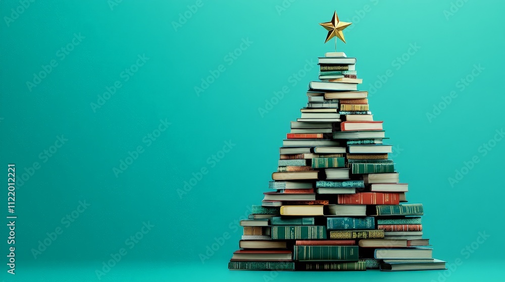 Creative Christmas Tree of Books with Minimalist Style Creative Christmas Tree of Books with Minimalist Style
