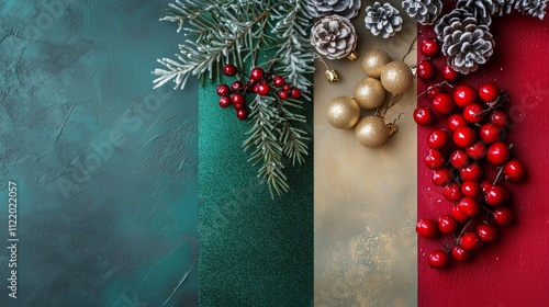 christmas wreath on wooden background