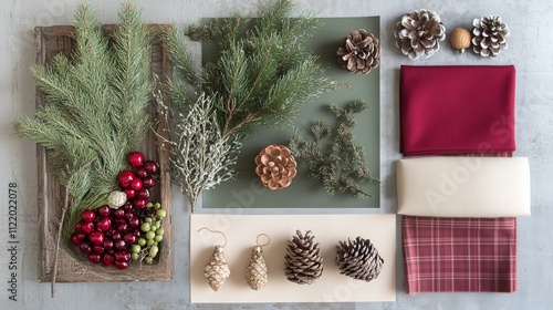 christmas wreath on wooden background