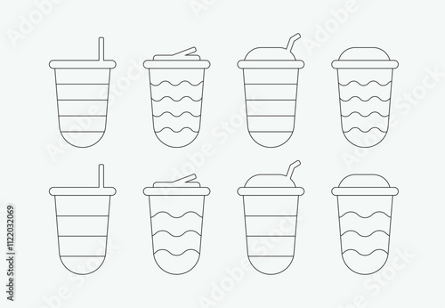 bubble tea cup with black outline