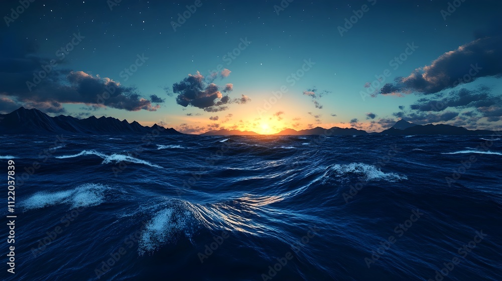 Obraz premium great sunset over the ocean