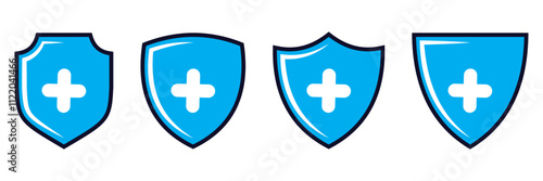 Health insurance icon Flat illustration vector with thin stroke
