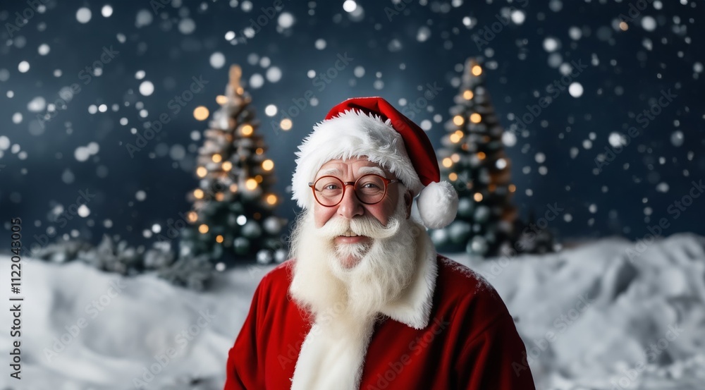 Portrait of mature santa claus. Santa Claus. Christmas Presents. Concept of Christmas and New Year. Winter Holidays Celebration. Bearded Santa. Portrait of mature santa claus. Santa Claus. Christmas Presents. Concept of Christmas and New Year. Winter Holidays Celebration. Bearded Santa.