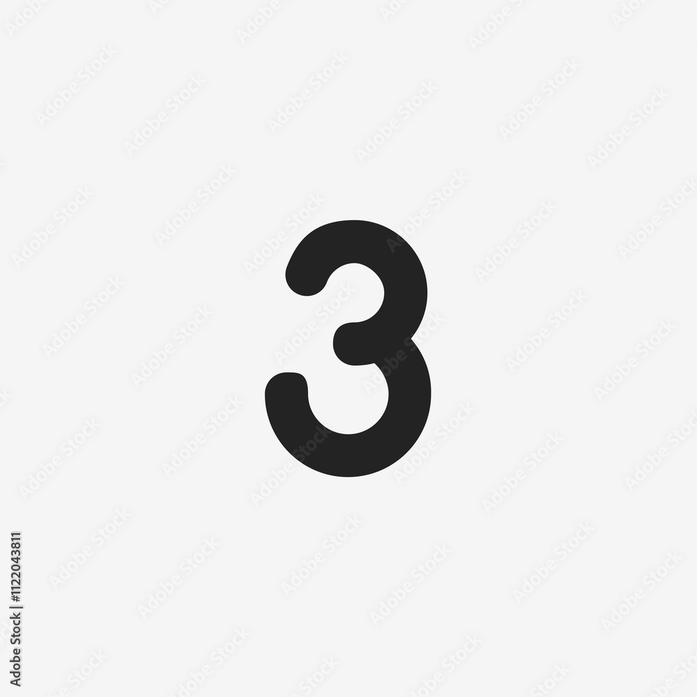 Fototapeta premium Number 3 Icon 